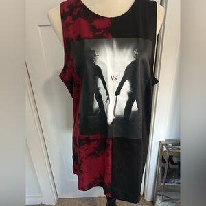 Freddy vs. Jason Red and Black Graphic Tank Top